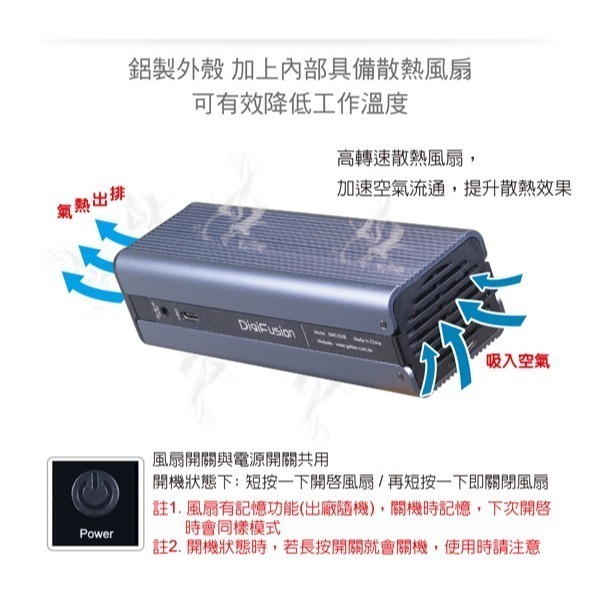 伽利略 雙M.2（NVMe） SSD to USB3.2 Gen2x2 拷貝機 （DMC322B）-細節圖4