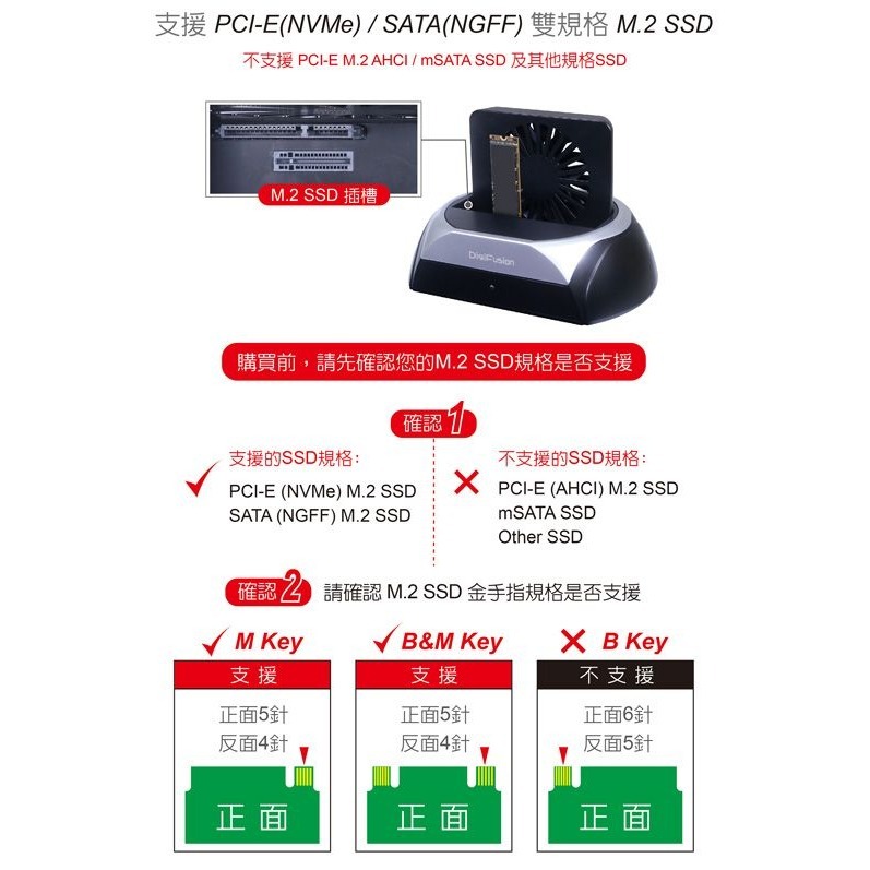 伽利略 USB3.2 Gen2 M.2雙規 + SATA 硬碟座 （2535C-U32MS）-細節圖3