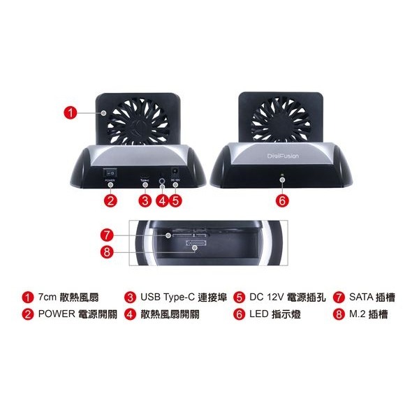 伽利略 USB3.2 Gen2 M.2雙規 + SATA 硬碟座 （2535C-U32MS）-細節圖6