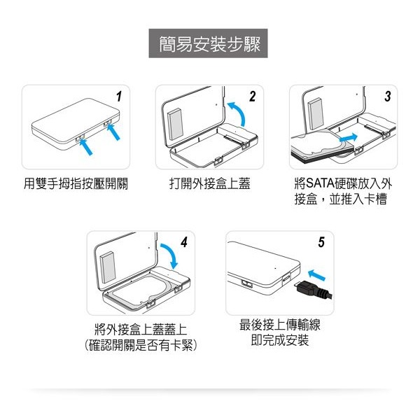 伽利略 USB3.1 Gen2 to SATA/SSD 2.5＂硬碟外接盒（HD-333U31S）-細節圖4