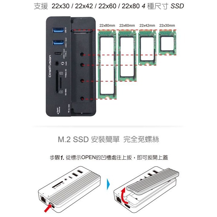 伽利略 USB Type-C M.2 雙規 10 in 1 擴充盒 （CM073）-細節圖6