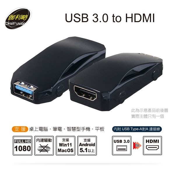 伽利略 USB3.0 to HDMI	（U3HDMI）-細節圖2