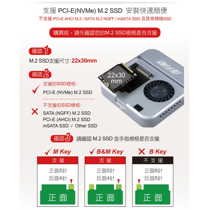 伽利略 USB3.2 10G M.2 NVMe 2230 磁吸散熱風扇外接盒 (NV10G3F)-細節圖5