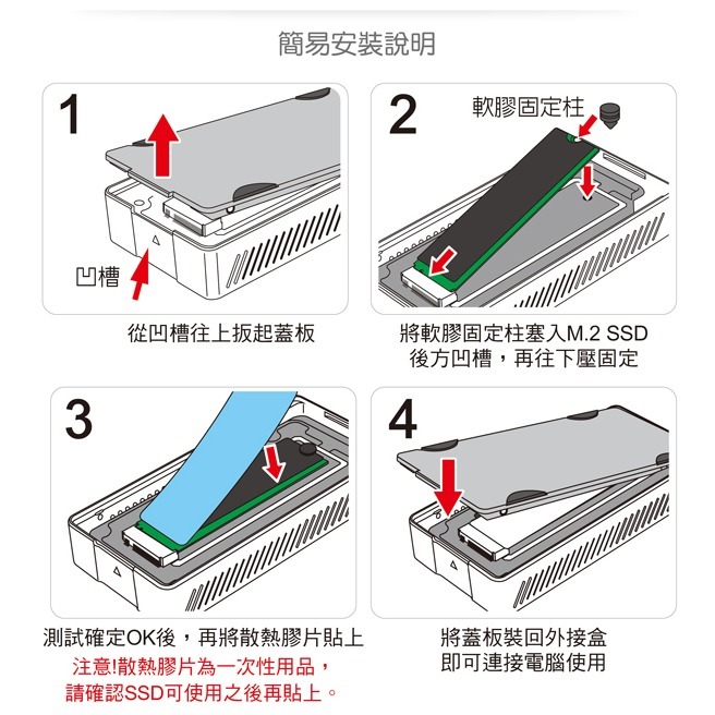 伽利略 USB 40Gbps M.2 NVMe SSD 鋁合金 風扇外接盒	(M2NVU4I)-細節圖6