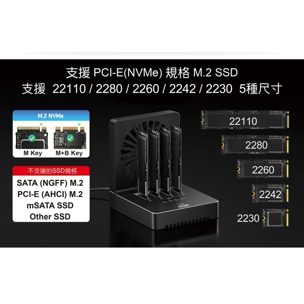 伽利略 USB4 40Gbps NVMe 4槽硬碟拷貝機	(M2U44CF)-細節圖5