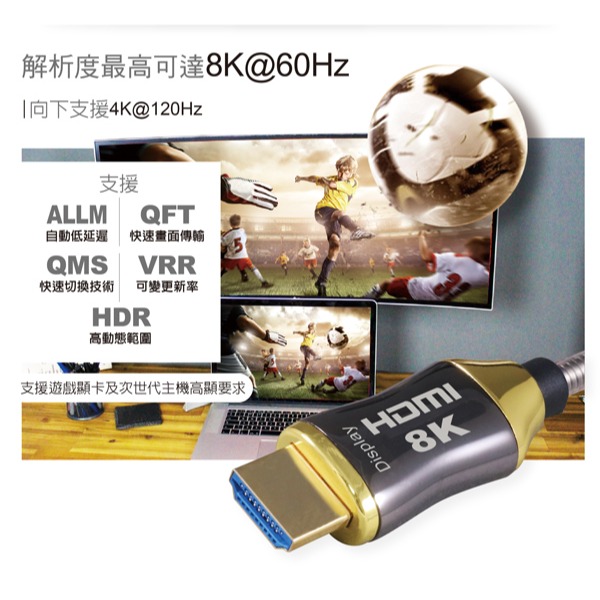 伽利略 HDMI 8K@60Hz AOC 光纖 影音傳輸線 (10~60米)-細節圖2