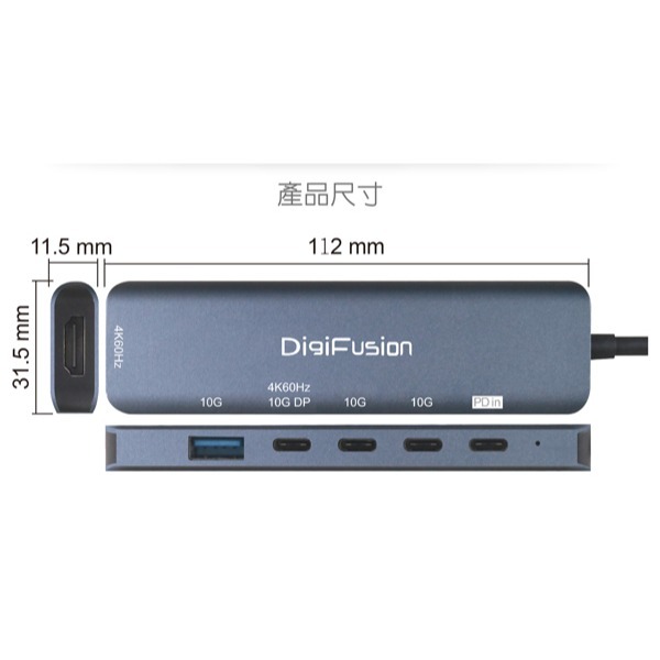 伽利略 USB-C 6in1 雙顯示輸出多功能集線器	(U6HDP)-細節圖3