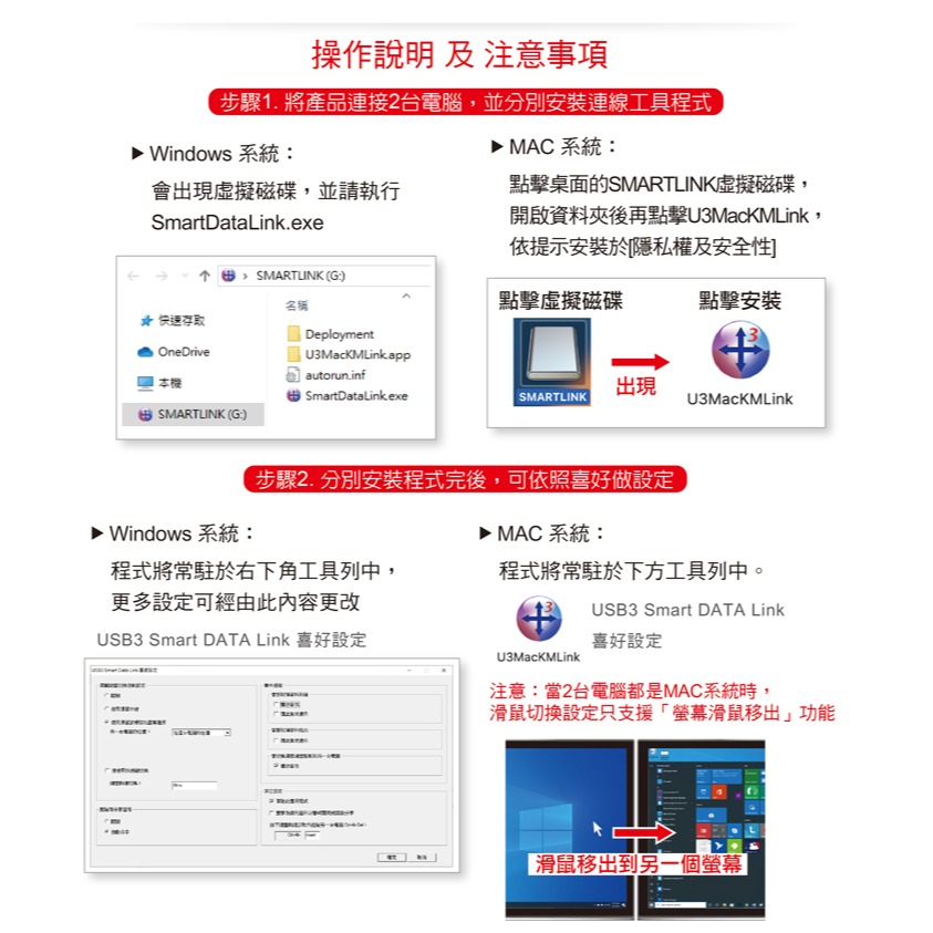 伽利略 USB3.0 C+A雙接頭 跨系統對傳線(鍵鼠共用) (CBL-310)-細節圖3