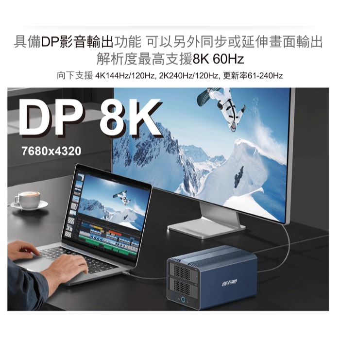 伽利略 USB 40Gbps 4槽混合陣列外接盒 (35D-U44NSR) INTEL晶片 DP顯示輸出-細節圖3