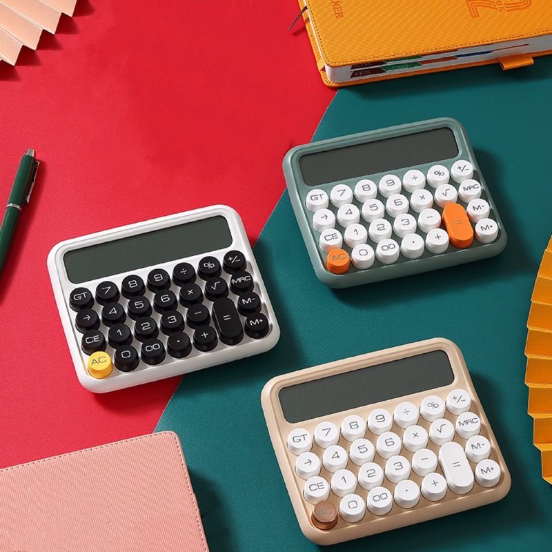 台灣現貨24H出貨｜復古計算機 桌上型計算機 造型計算機 財務計算機 機械 按鍵計算機 辦公用 商用 4號電池-細節圖4