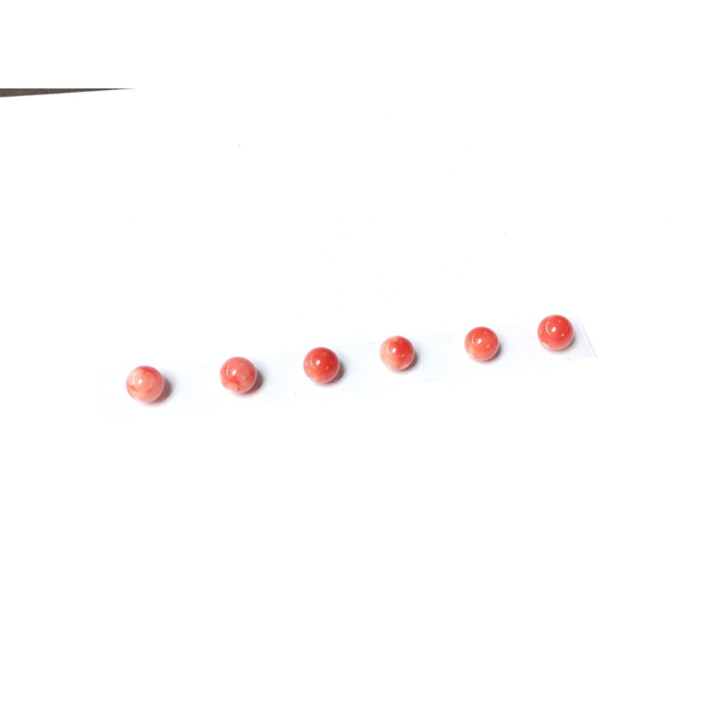 粉色珊瑚16顆5.8mm/1顆8.6mm/大紅1對玫瑰花7.3mm-細節圖2