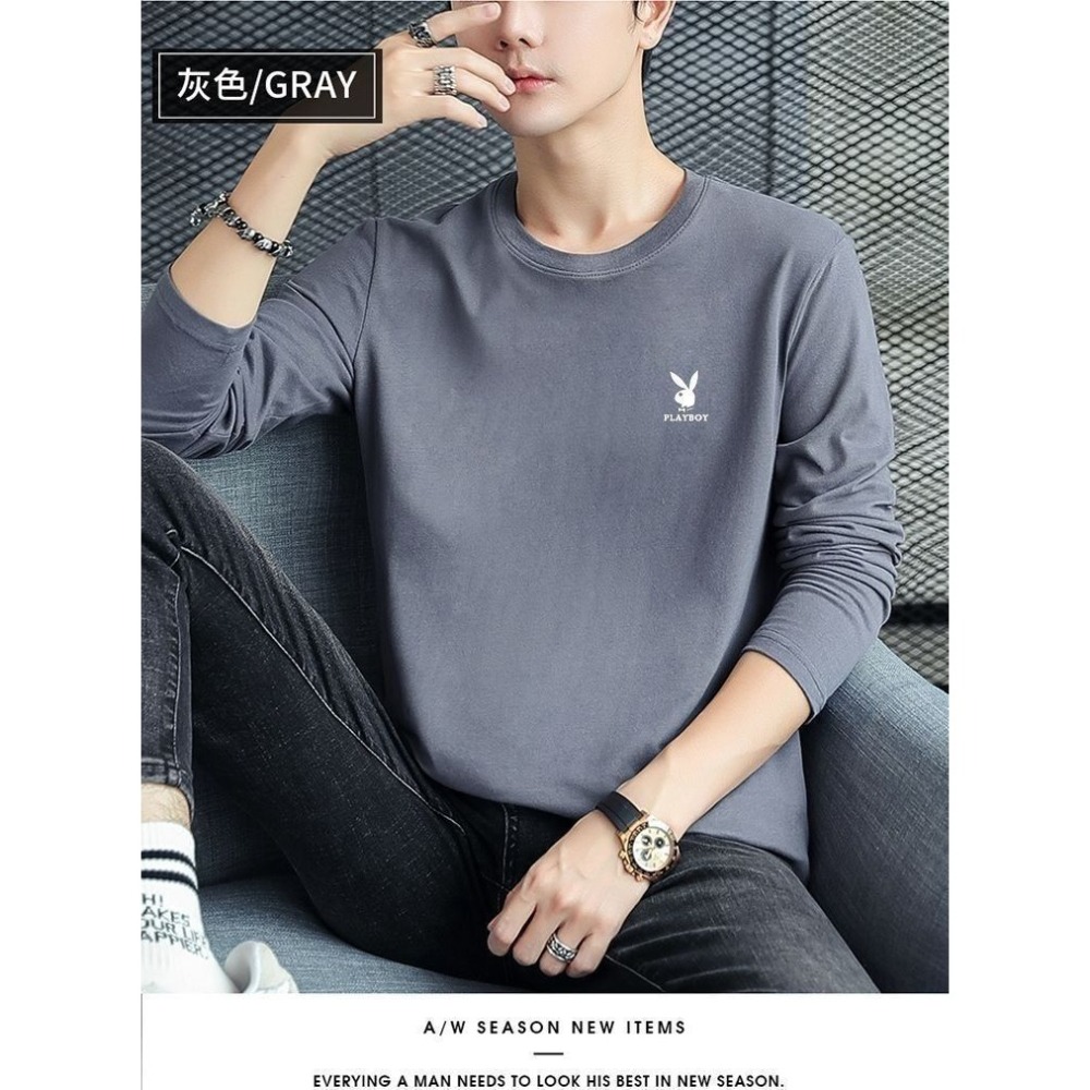 春秋純棉圓領休閒T恤-細節圖2