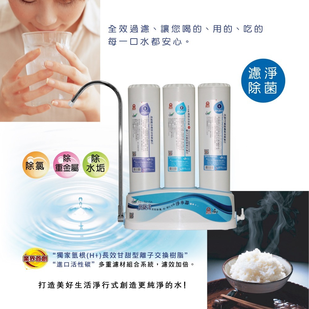 晶工牌 CF-5011+CF-5021+CF-5031 淨水器濾心(適用晶工FD-3215、FD-3215A 之淨水器)-細節圖5