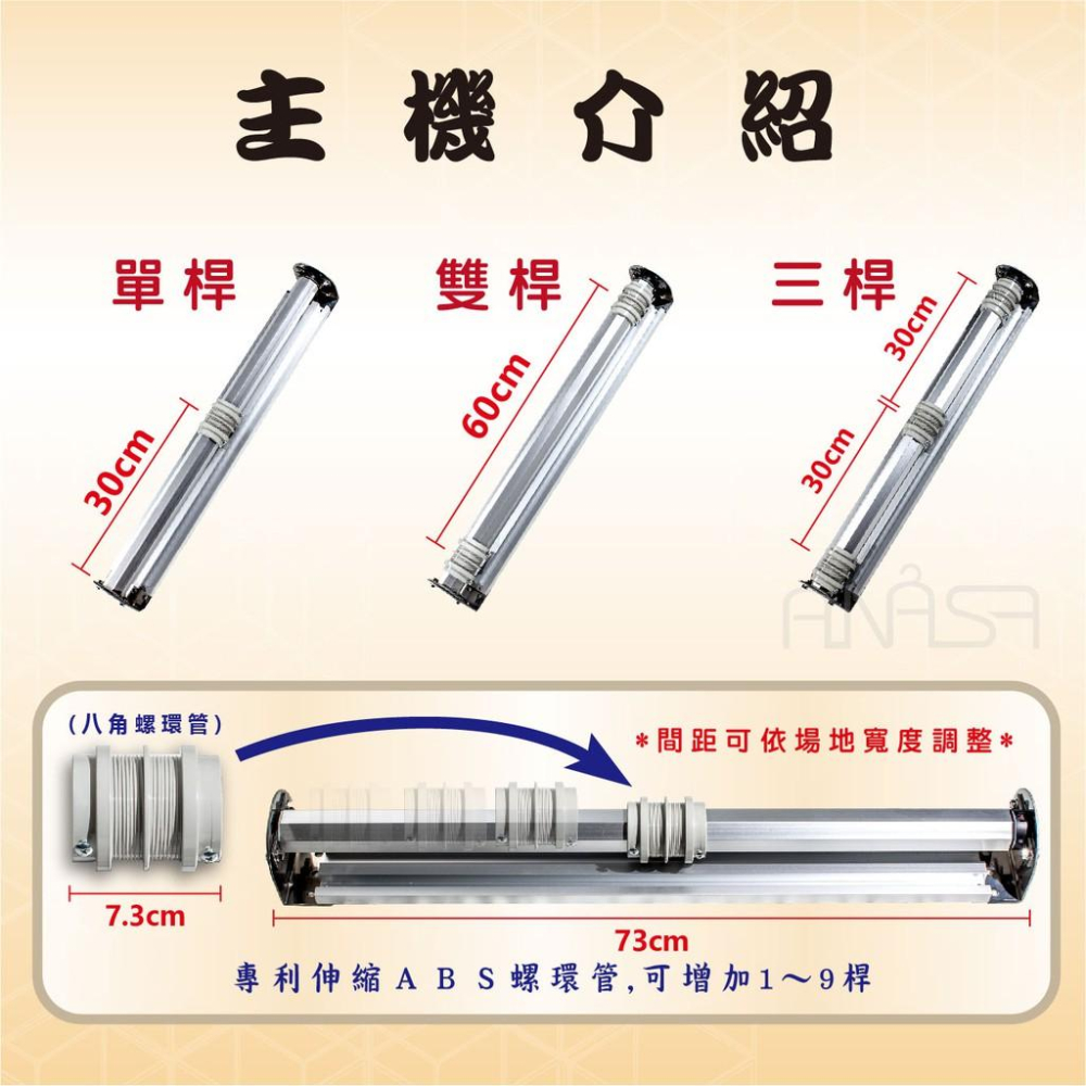 ANASA安耐曬-電動式：衣霸E-BAR1-單桿式 【百變衣霸】電動 遙控 升降 曬衣架(E1電動式)-細節圖2