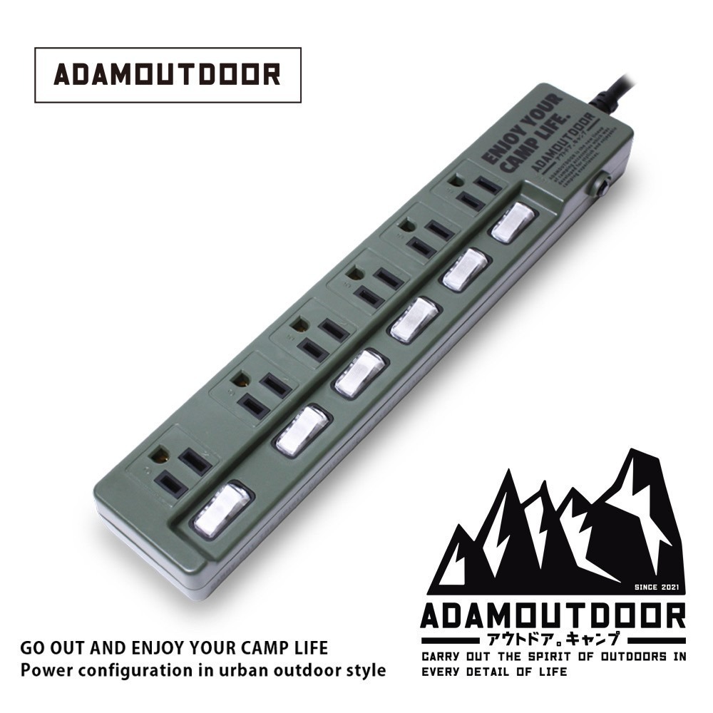 ADAMOUTDOOR｜家用款6切6 延長線1.8M-規格圖1