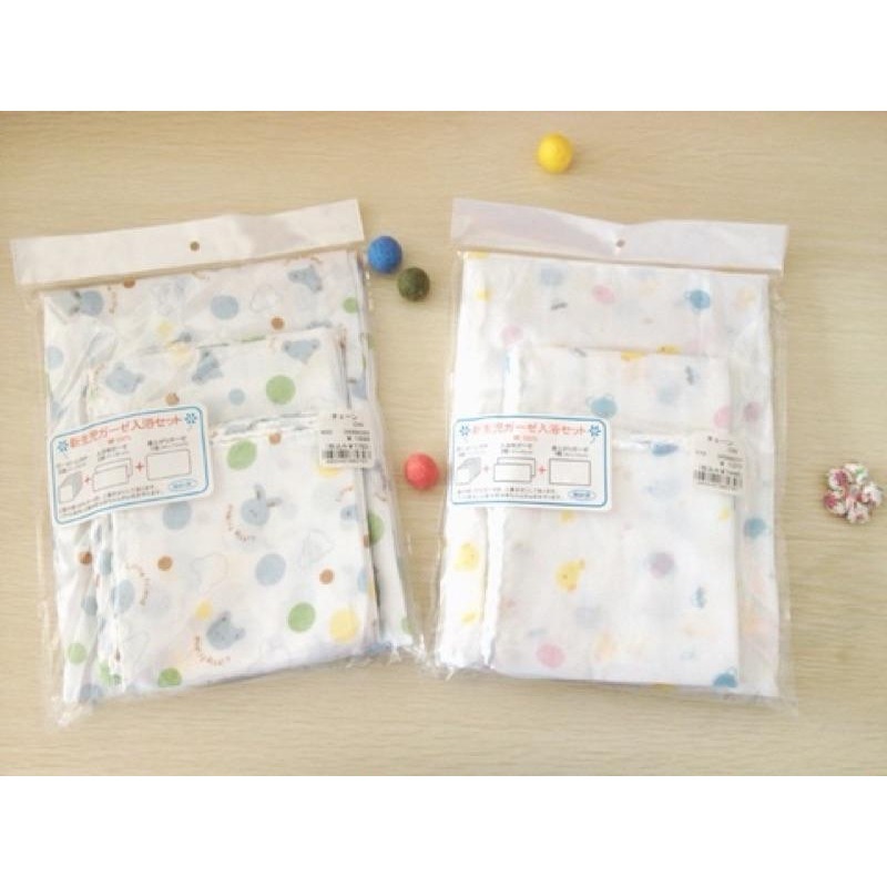 出口日本 洗澡巾 三種尺寸組合包 紗布浴巾 蓋毯 小被被  小方巾 寶寶洗澡巾 寶寶紗布巾 新生兒 手帕 新生兒小方巾-細節圖4