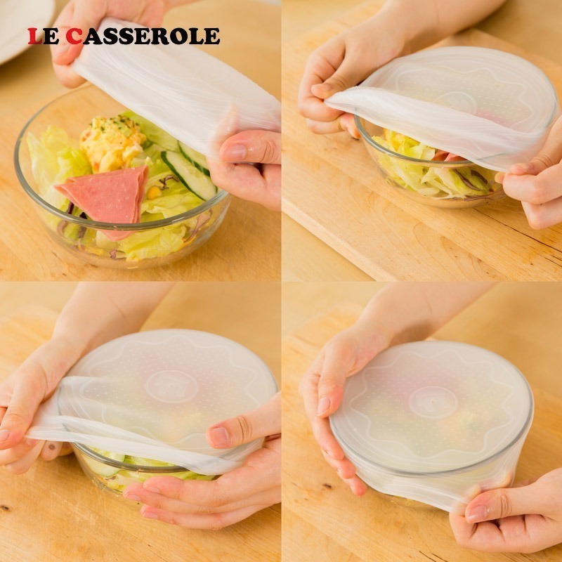 【LE CASSEROLE】白金矽膠立體抗菌保鮮膜_3入（三種尺寸各1）_台灣製-細節圖5