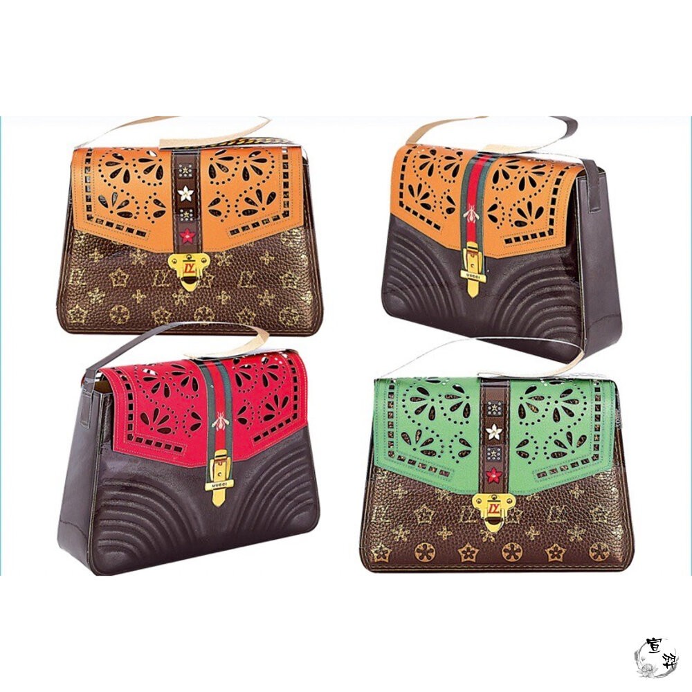 【台中35年老店】紙紮典雅鏤空女皮包 紙紮女包 紙紮皮包 元寶 金條 蓮花 蓮花紙 元寶紙 庫錢 蓮花塔 拜拜用品-細節圖2