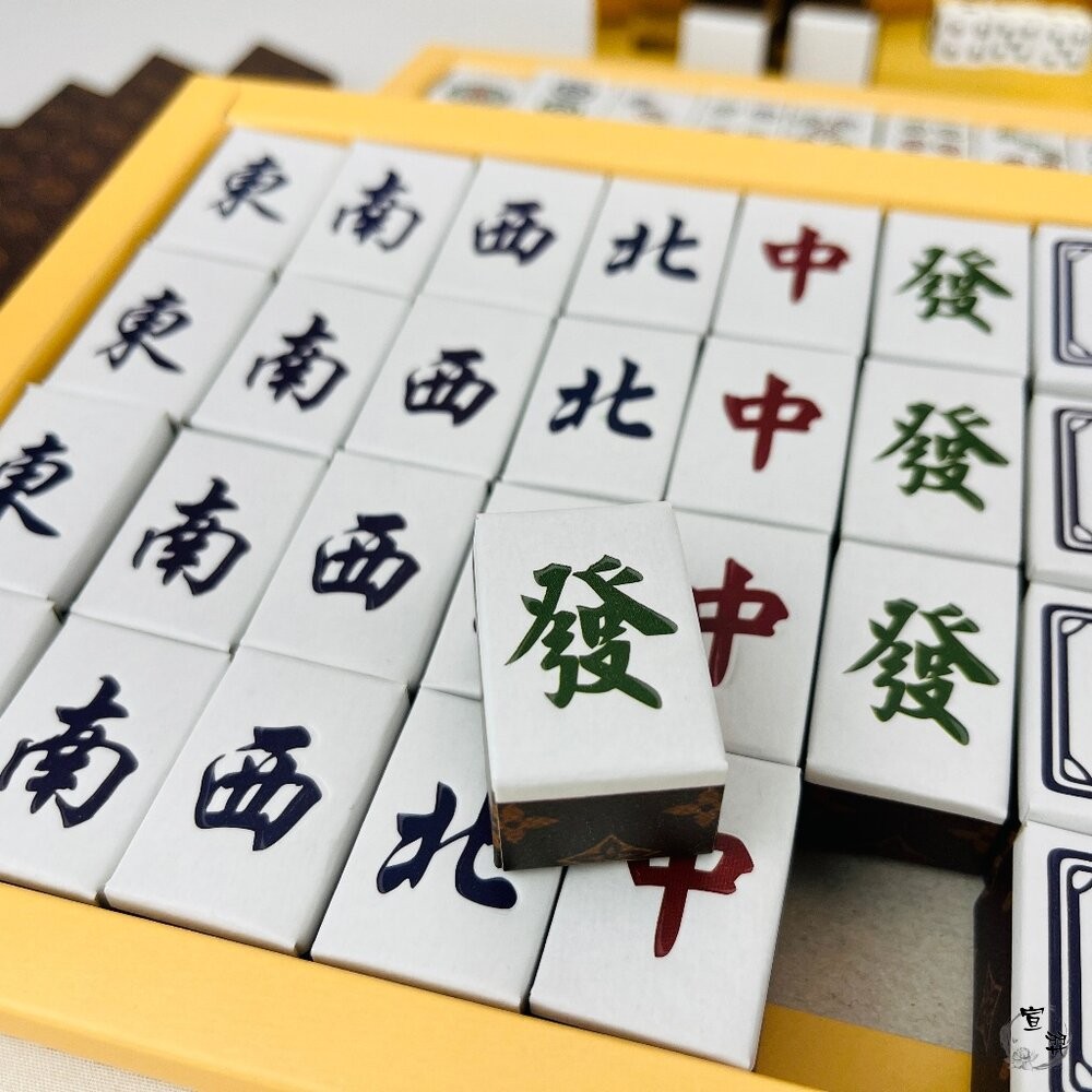 【宣羿】台中南屯37年 紙紮LV雀神麻將 環保材質組 紙紮麻將 紙紮牌尺 紙紮骰子 祭祀 往生 追思 祭祖 台製-細節圖2