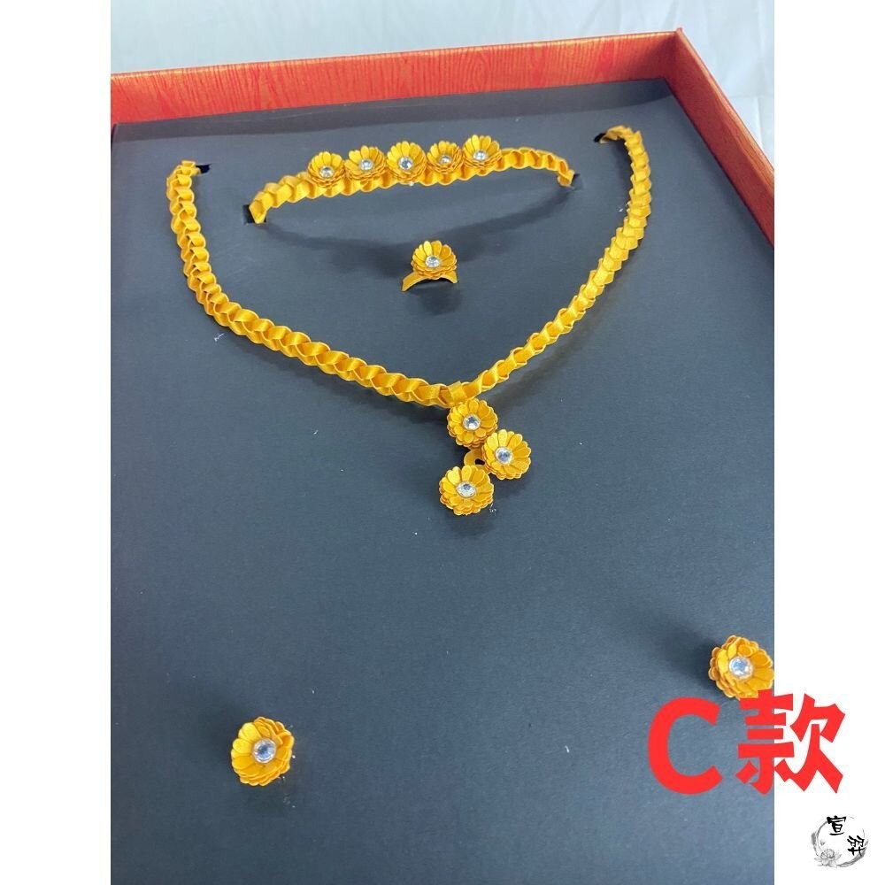 【宣羿】台中南屯37年 紙紮黃金項鍊首飾禮盒 紙紮金項鍊 紙紮黃金項鍊 紙紮黃金 祭祀 追思 祭祖 清明 台製-細節圖5