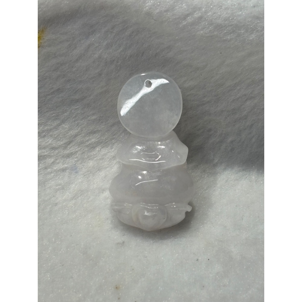 【一心翡翠】*天然緬甸玉翡翠A貨*冰種觀音翡翠玉墜-細節圖2