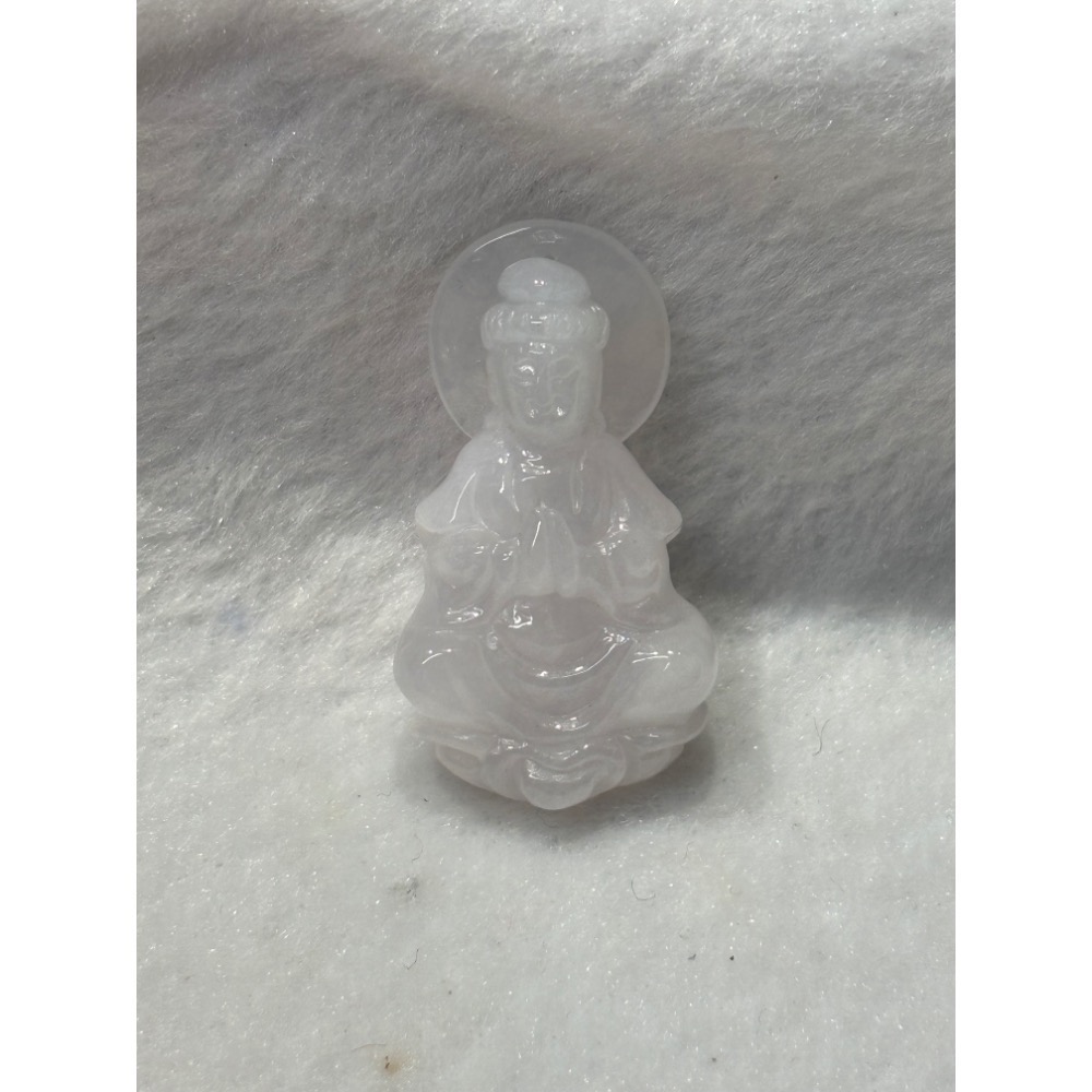 【一心翡翠】*天然緬甸玉翡翠A貨*冰種觀音翡翠玉墜-細節圖3