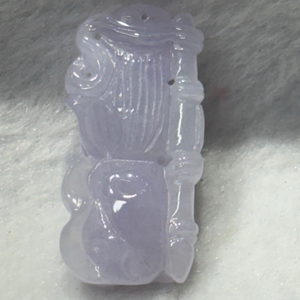 【一心翡翠】*天然緬甸玉翡翠A貨*冰紫三太子玉墜-細節圖2