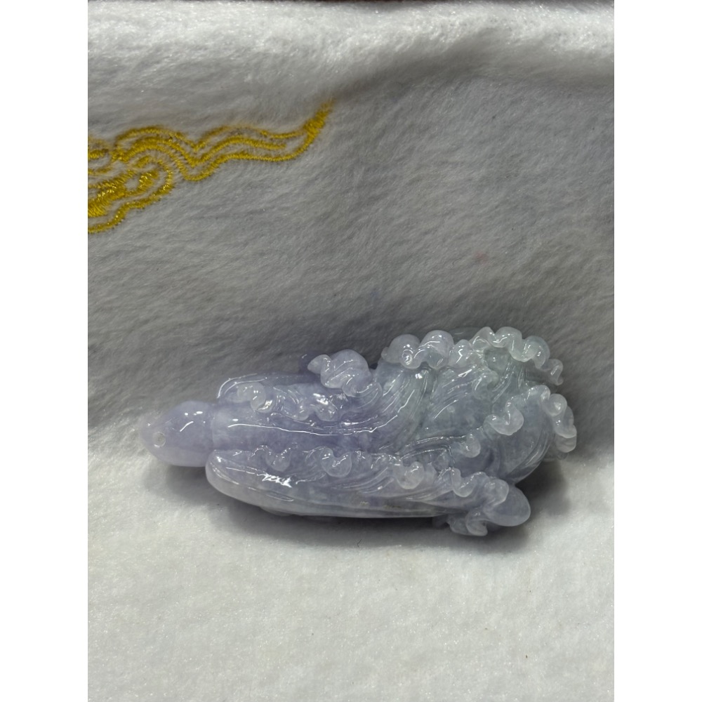 【一心翡翠】*天然緬甸玉翡翠A貨*紫羅蘭-白菜玉墜-細節圖2