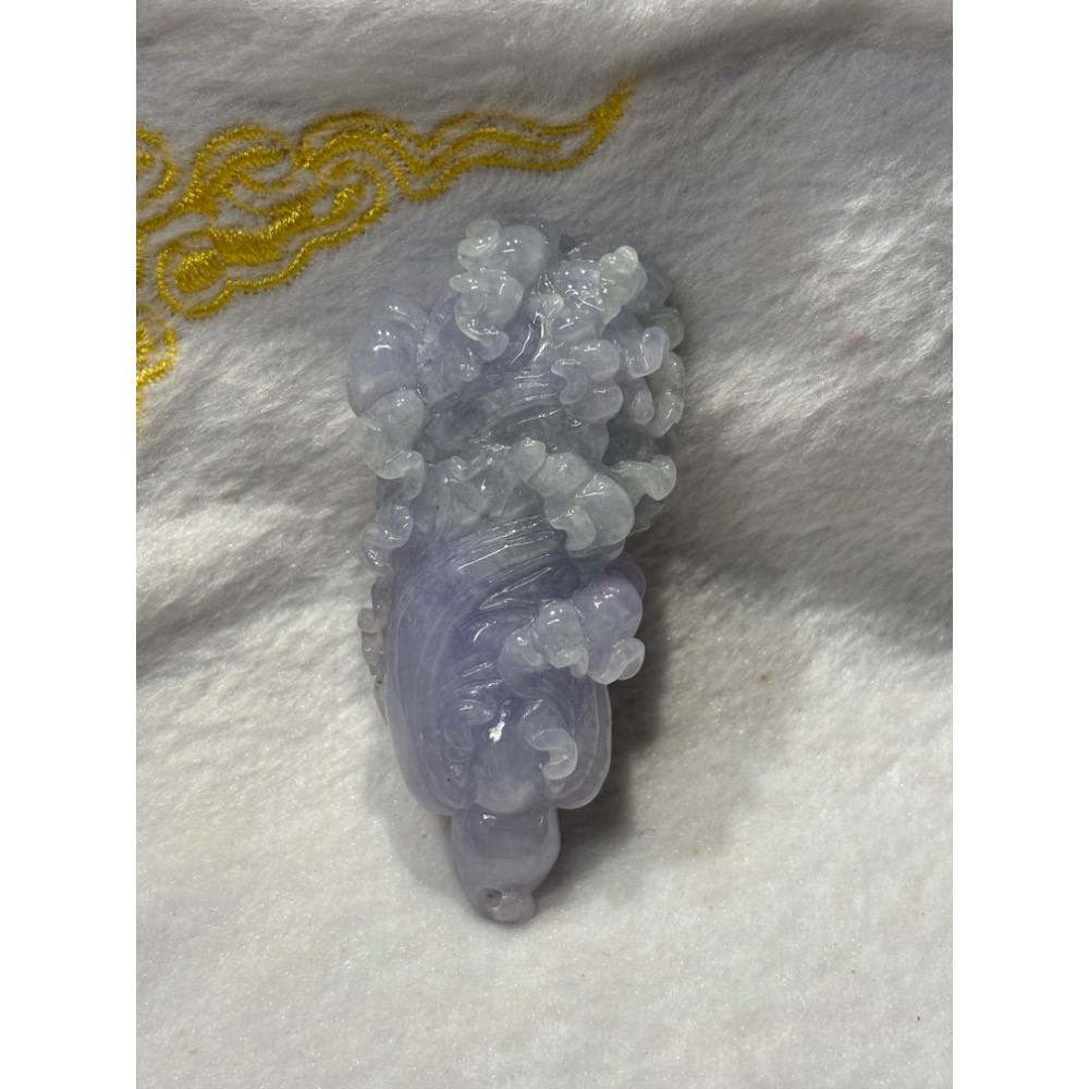 【一心翡翠】*天然緬甸玉翡翠A貨*紫羅蘭-白菜玉墜-細節圖3