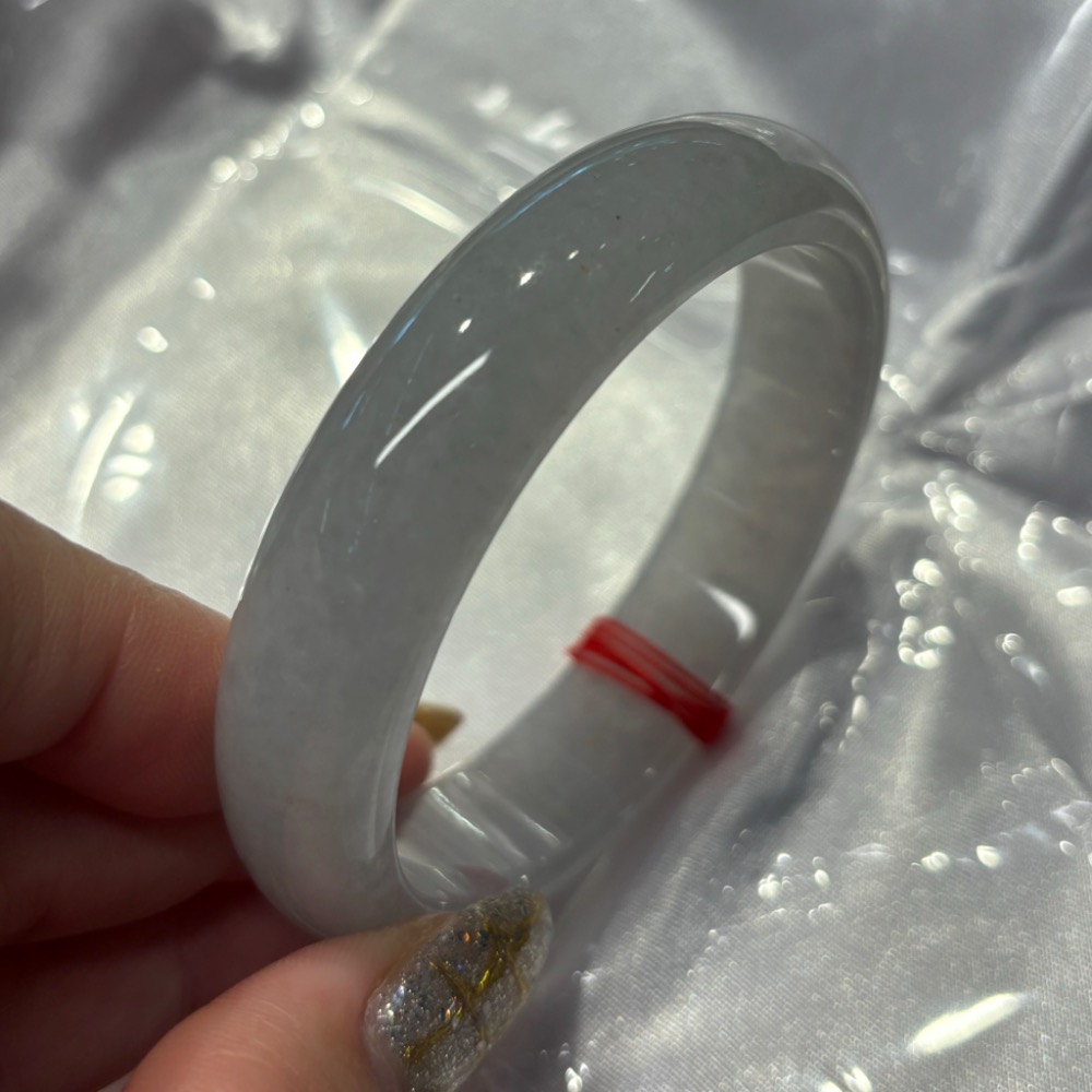 【一心翡翠*天然緬甸玉翡翠A貨*冰種翡翠玉鐲#18.1圍內徑57.7mm--細節圖2