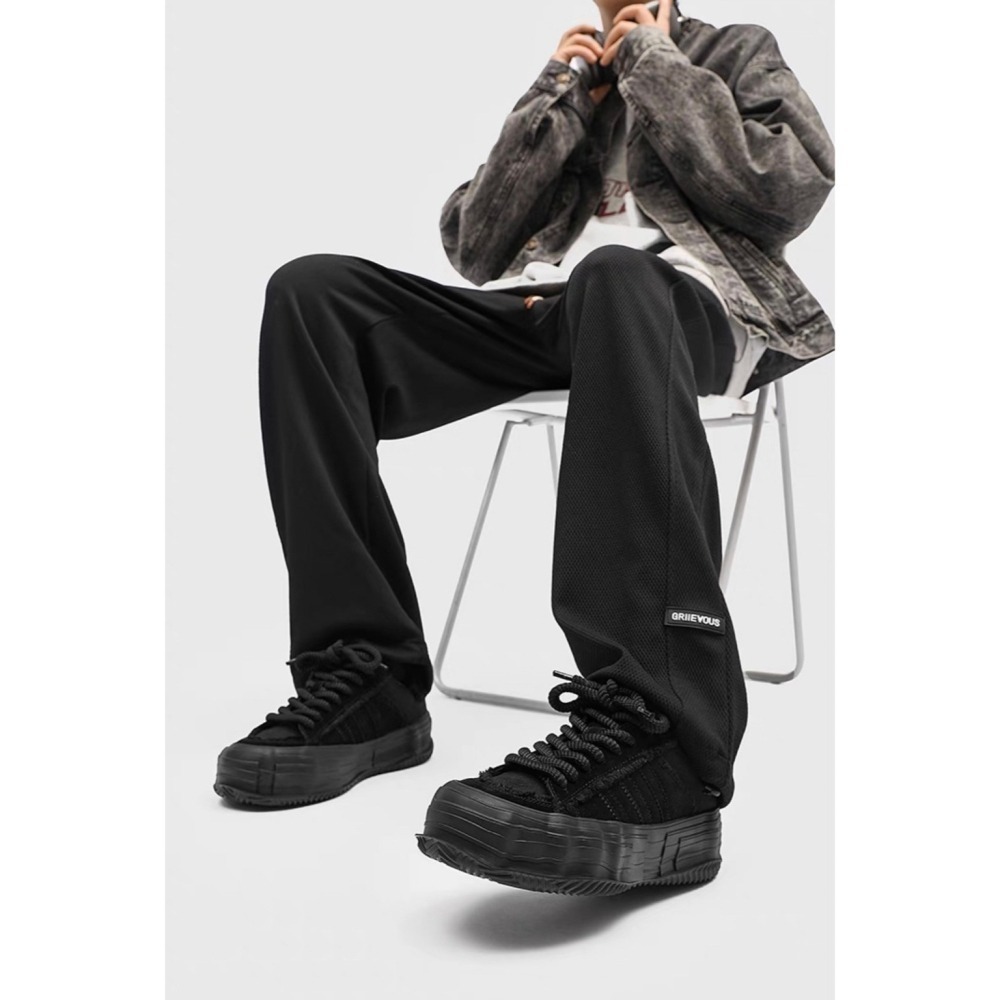 韓國 VBIN | 溶解建構厚底帆布板鞋-細節圖3