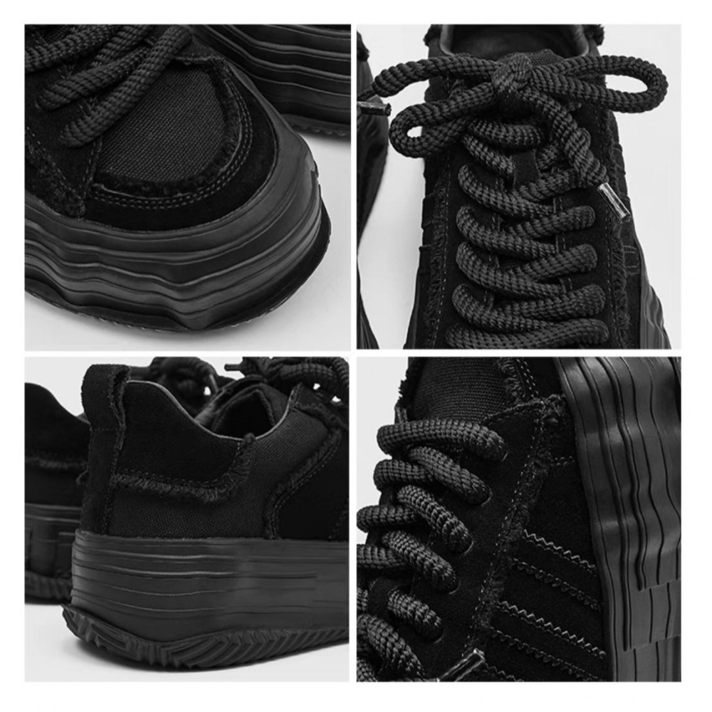 韓國 VBIN | 溶解建構厚底帆布板鞋-細節圖10