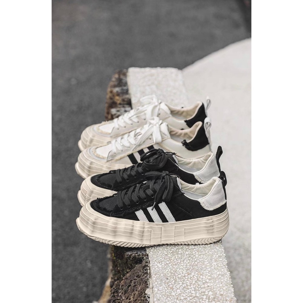 韓國 VBIN | 2.0 熊貓拼接髒髒建構厚底板鞋-細節圖3