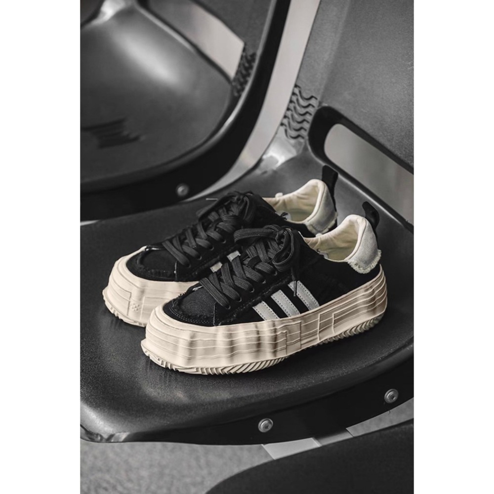 韓國 VBIN | 2.0 熊貓拼接髒髒建構厚底板鞋-細節圖6