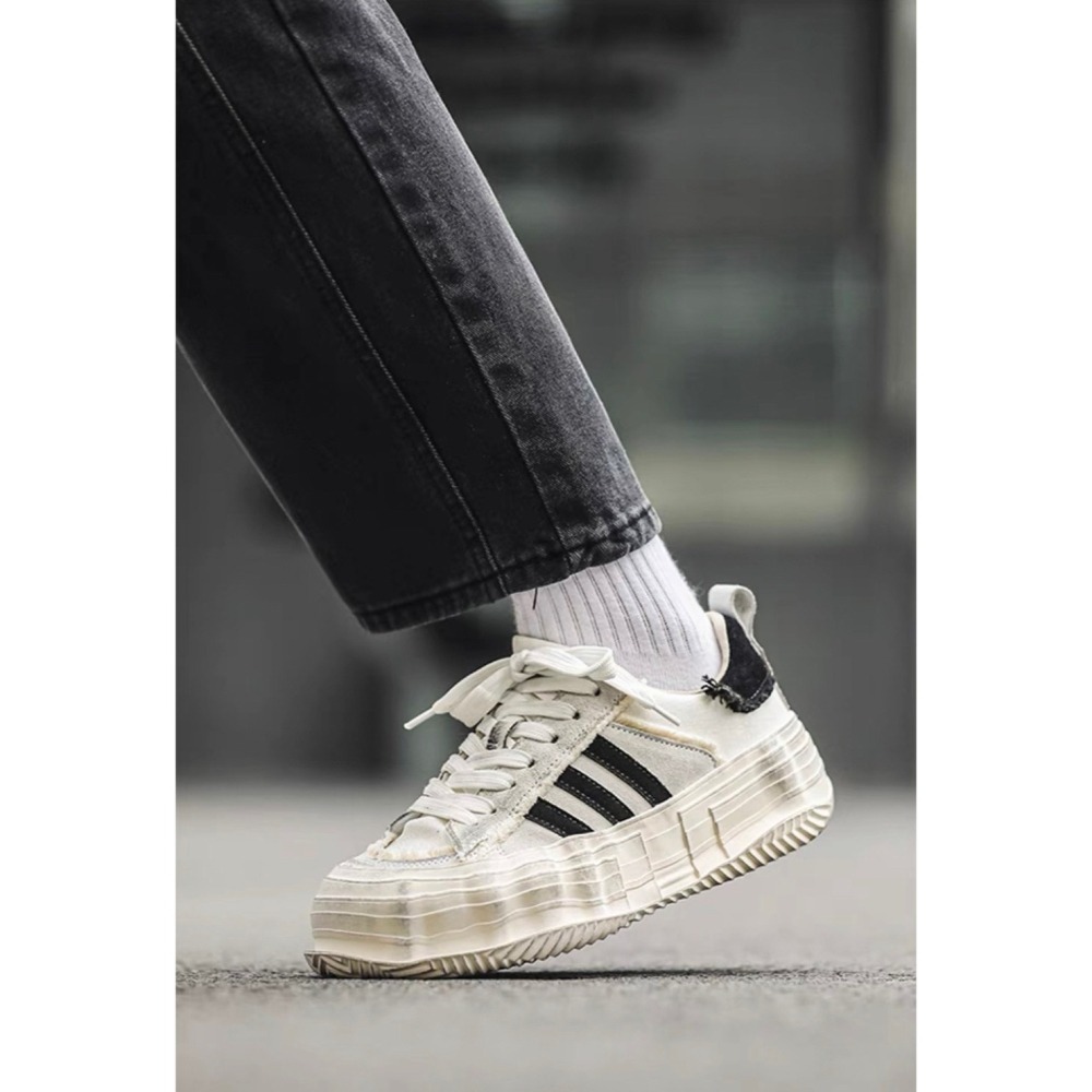 韓國 VBIN | 2.0 熊貓拼接髒髒建構厚底板鞋-細節圖8