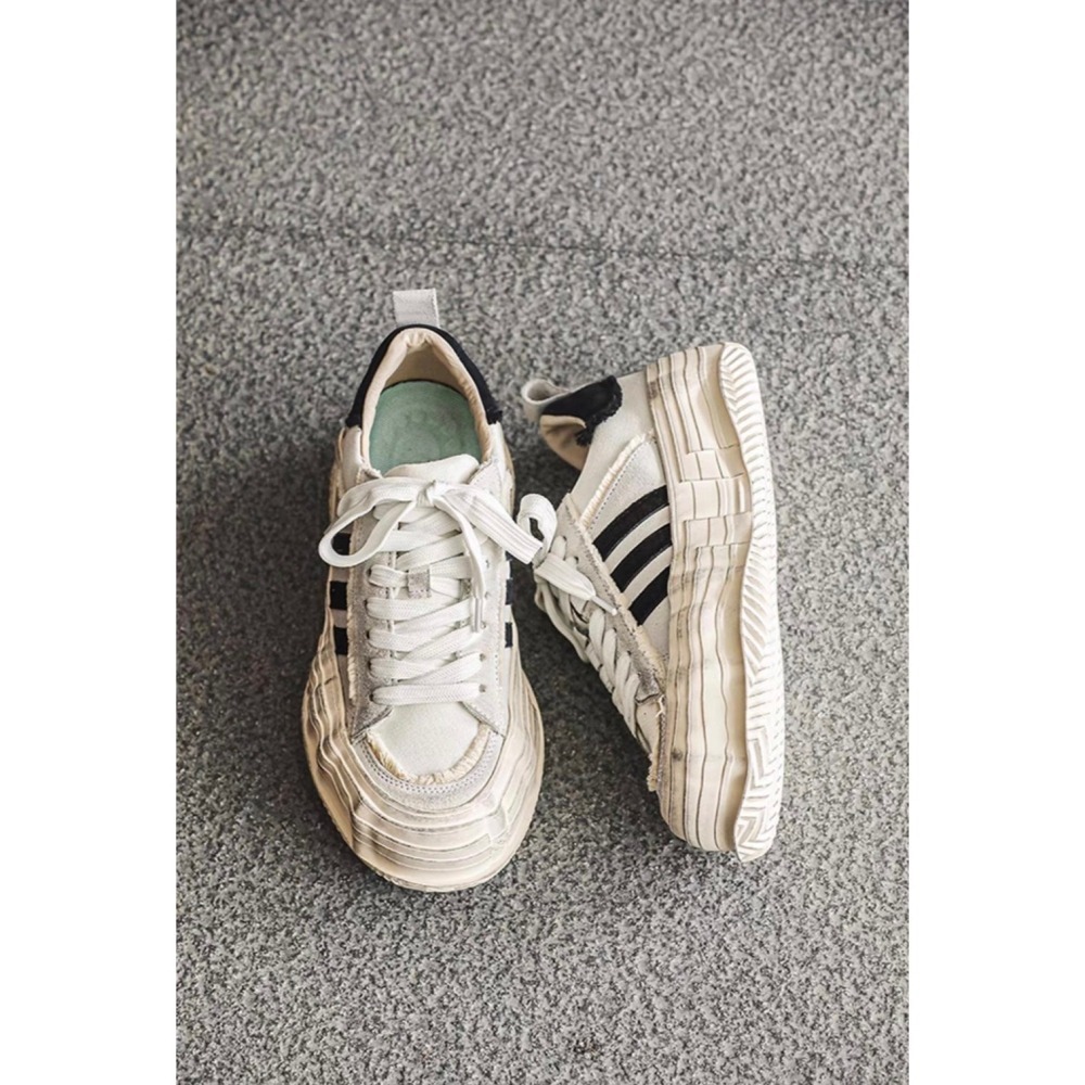 韓國 VBIN | 2.0 熊貓拼接髒髒建構厚底板鞋-細節圖9