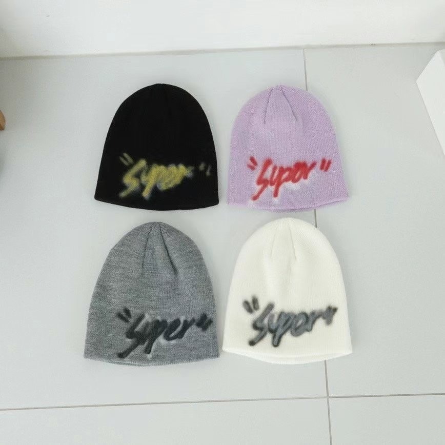 正韓UNI歐美塗鴉印花針織帽-細節圖5