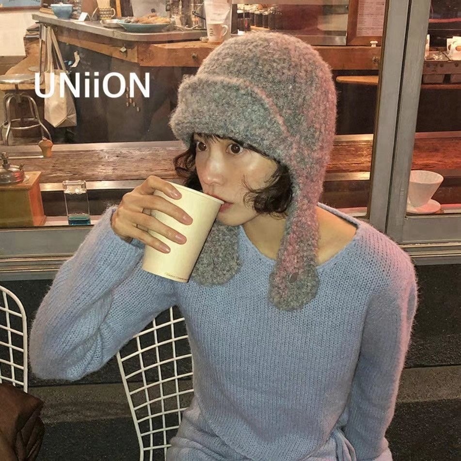 正韓UNI絨毛針織飛行帽-細節圖7
