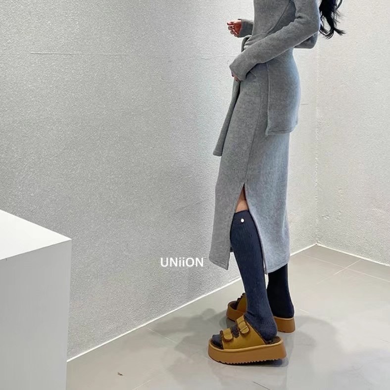 正韓UNI金扣小腿襪-細節圖2