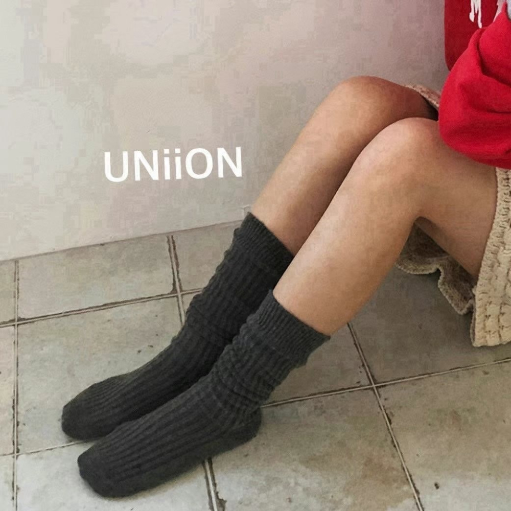 正韓UNI素色小腿襪-細節圖5