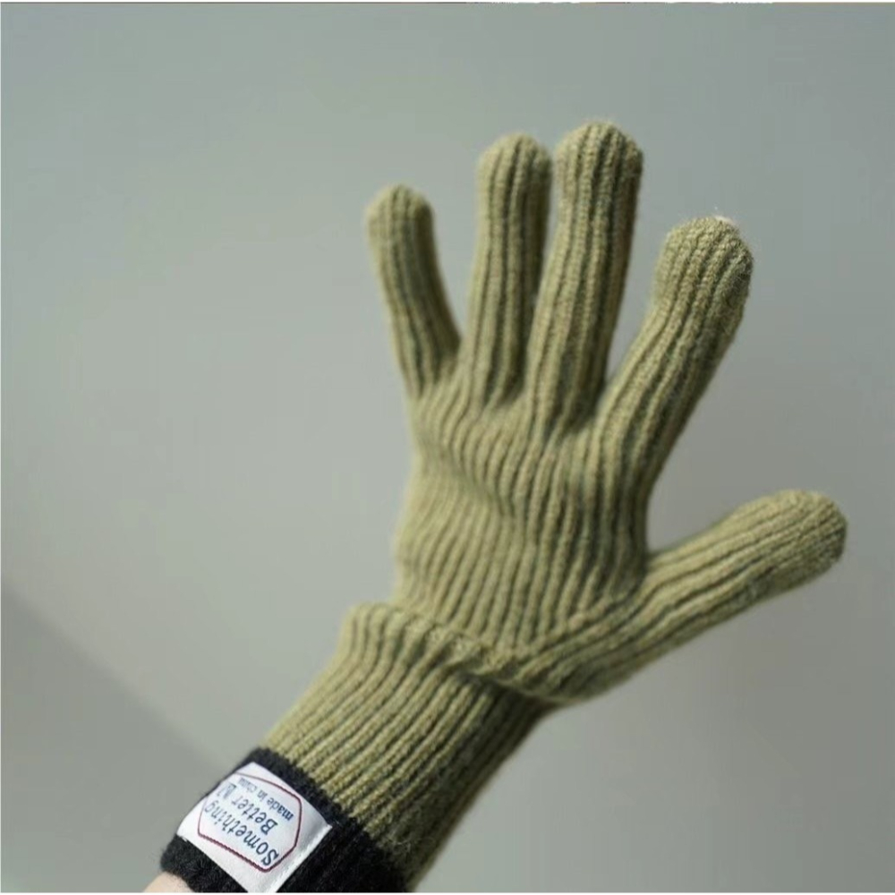 正韓時尚拼色標籤手套-細節圖4