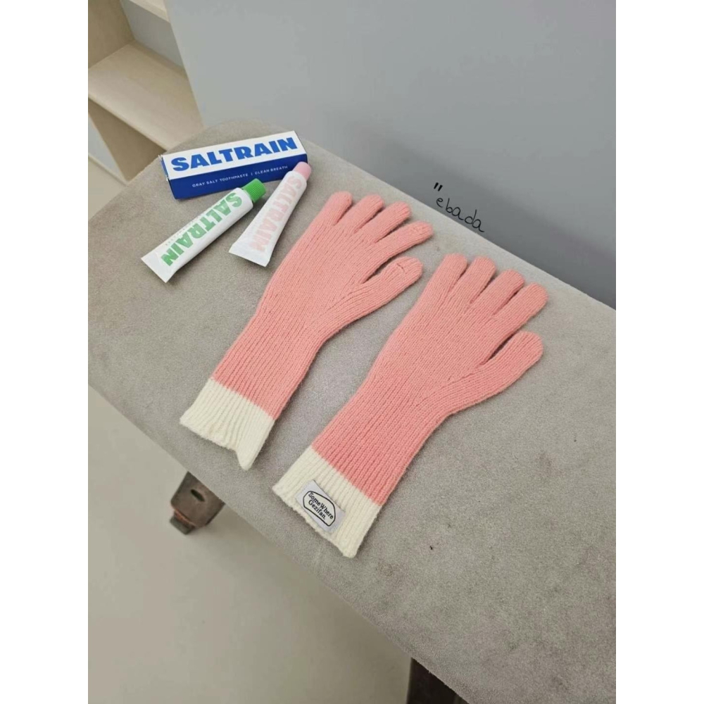 正韓時尚拼色標籤手套-細節圖9