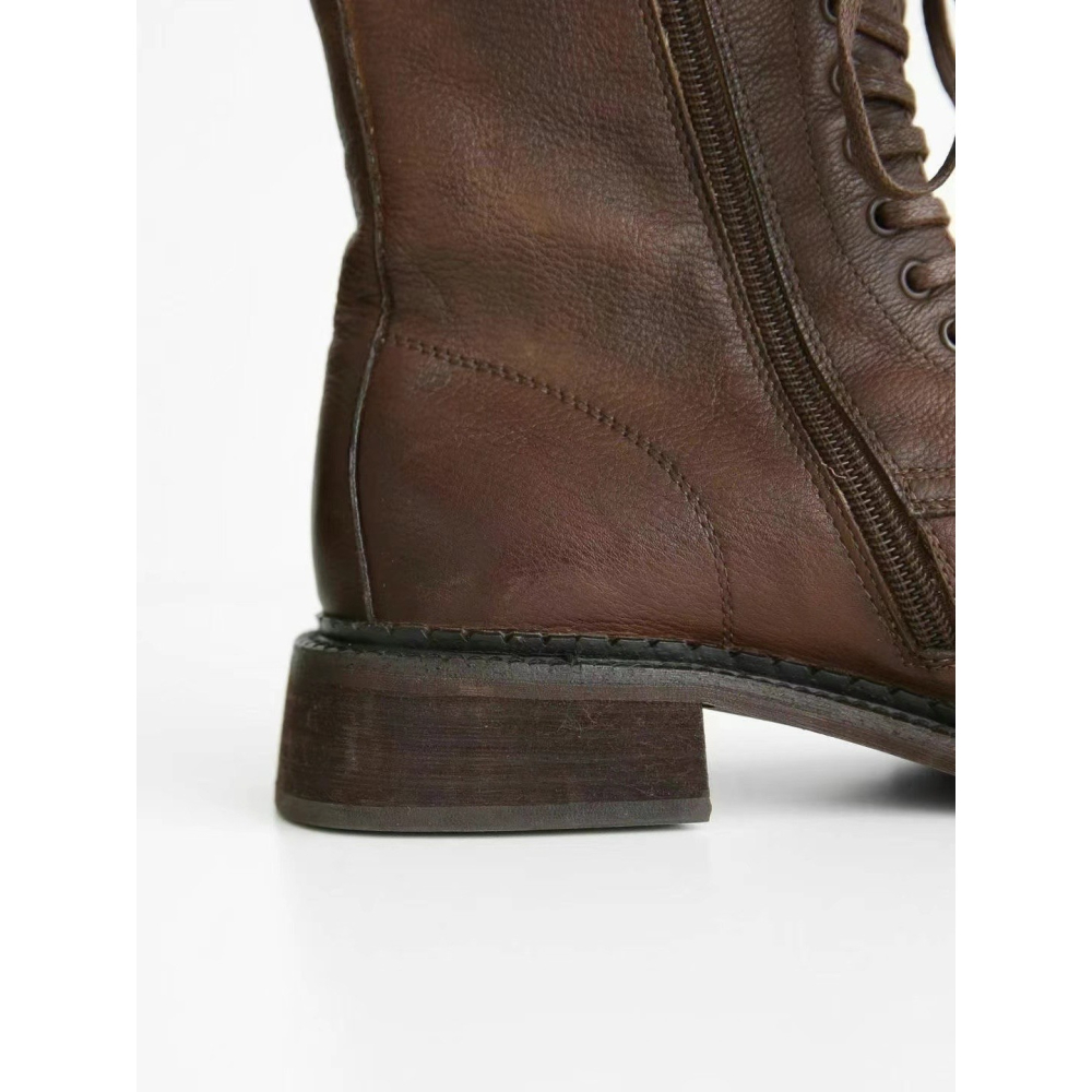 正韓NAA方頭拉鍊復古牛仔靴-細節圖9