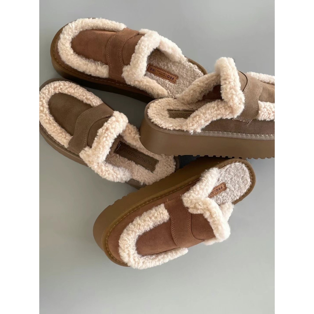 韓國PLA超可愛餅乾泰迪懶人拖鞋雪靴-細節圖2