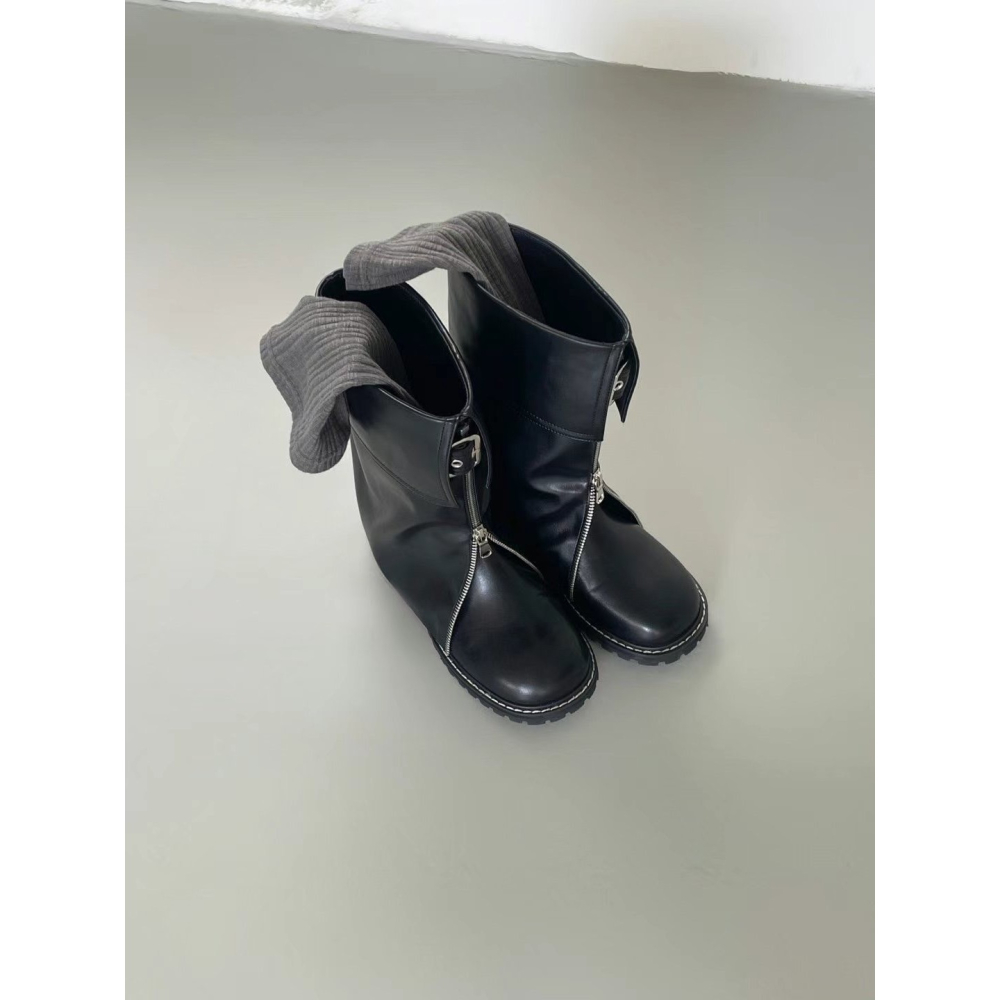 韓國PLA時髦下開V鏈短筒褲靴-細節圖2