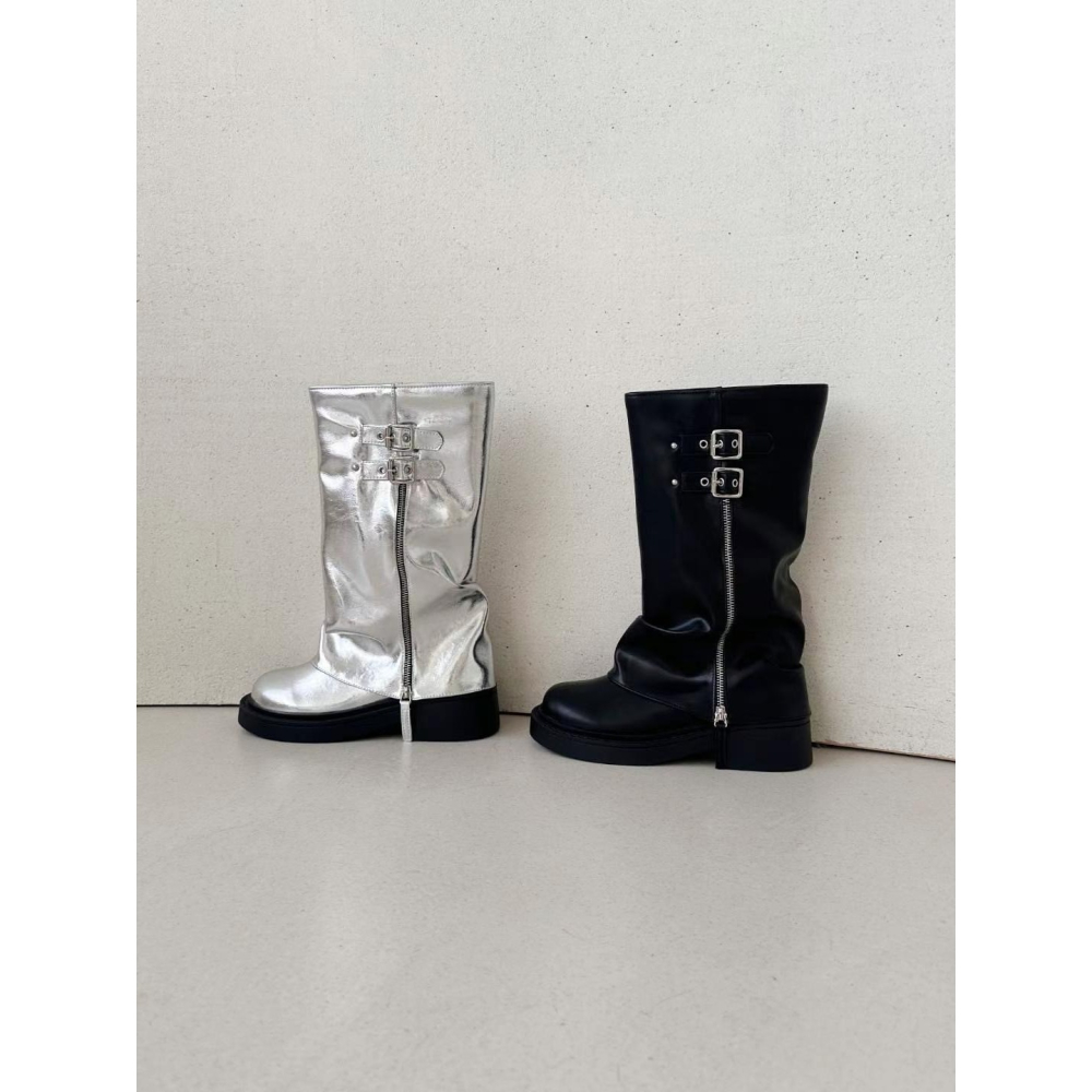 韓國ELF 熱銷款 直筒開鏈褲靴-細節圖9