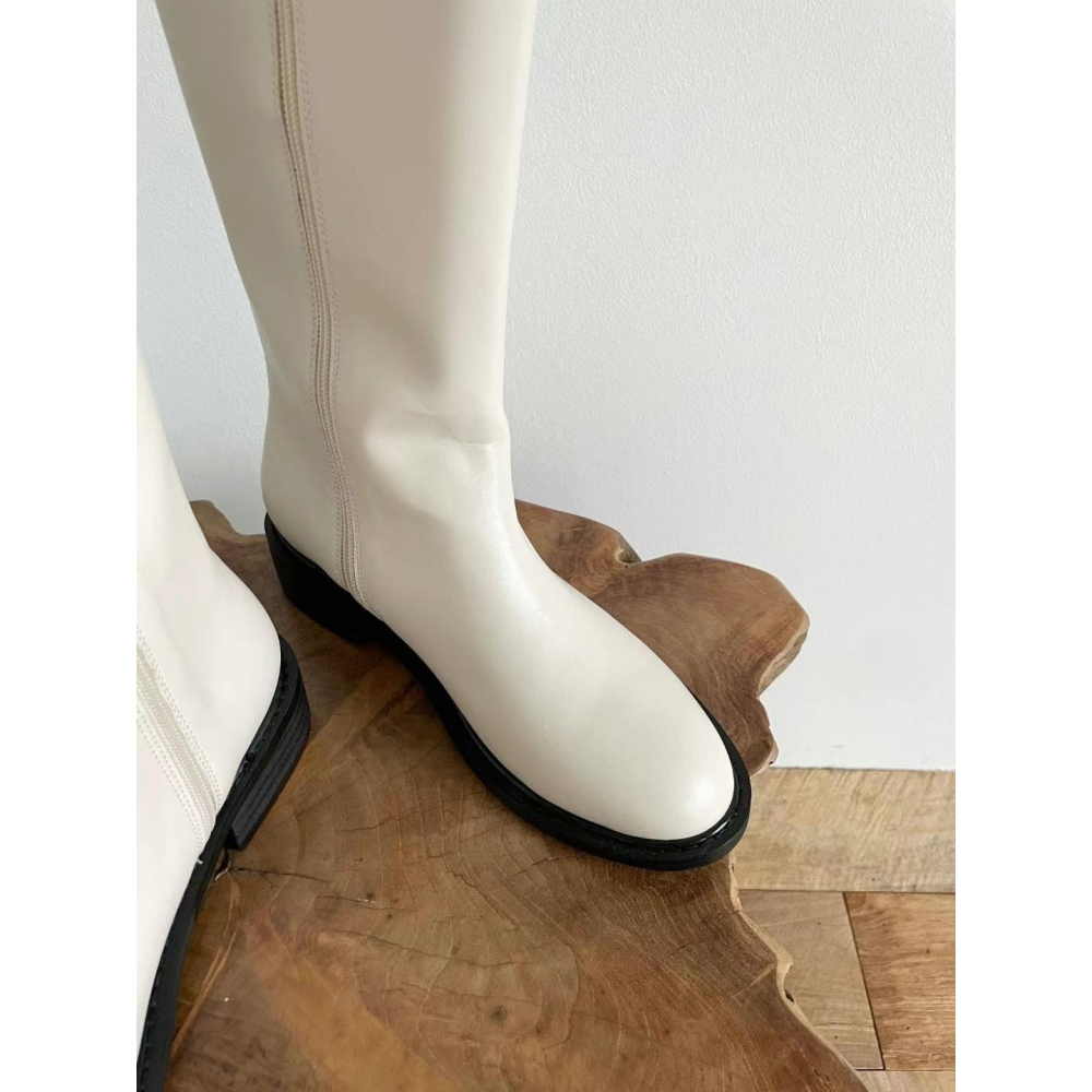 韓國ELF基本款 全素低跟剪頭長靴-細節圖7