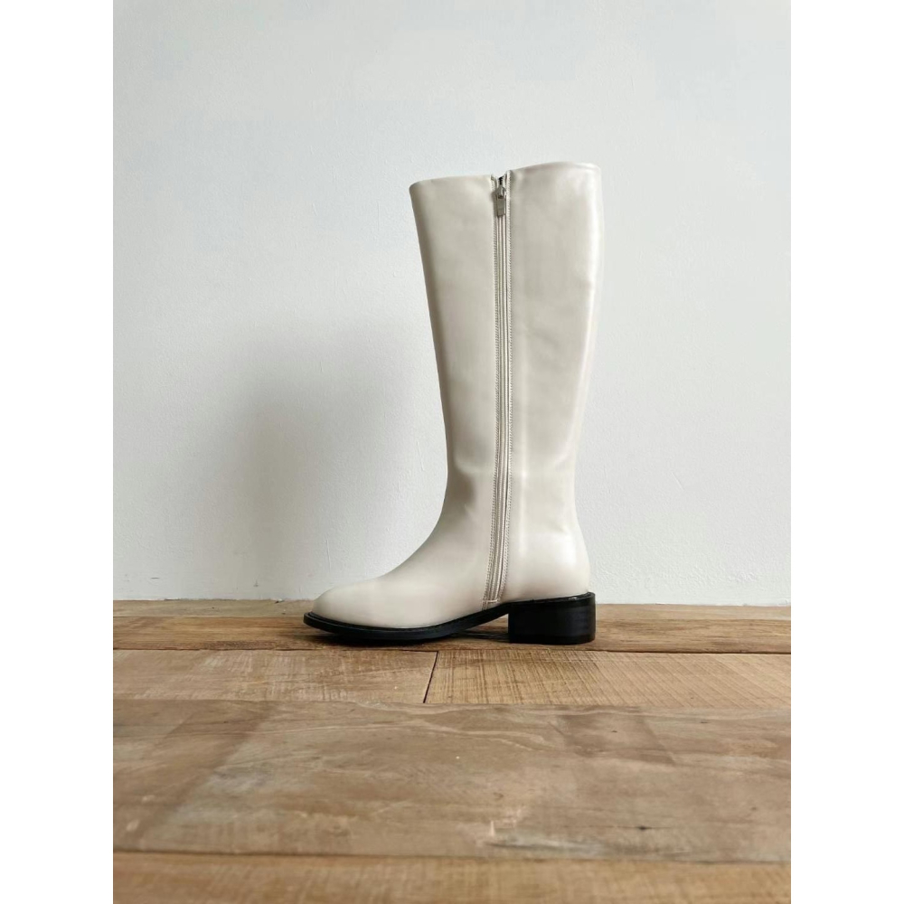 韓國ELF基本款 全素低跟剪頭長靴-細節圖8