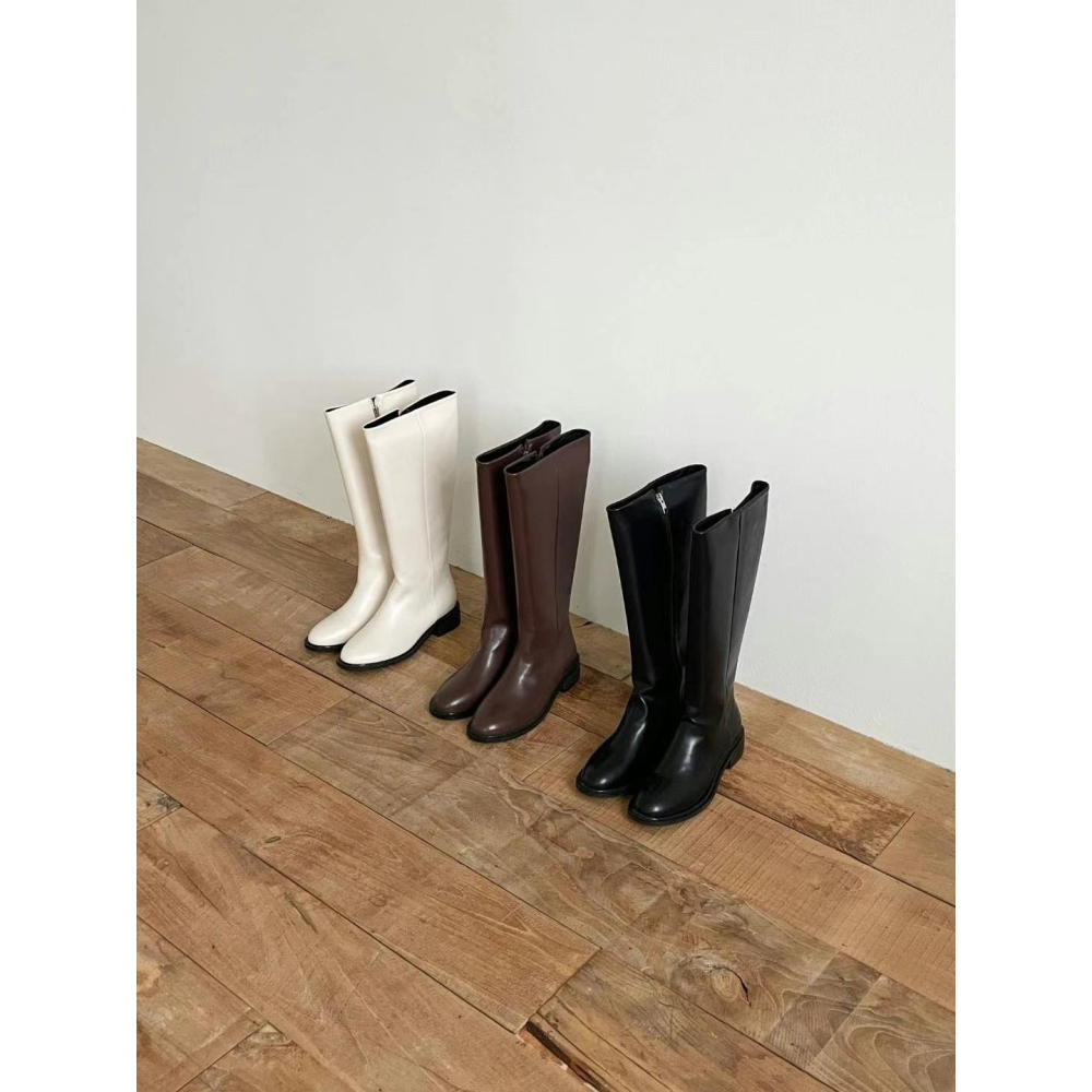 韓國ELF基本款 全素低跟剪頭長靴-細節圖9