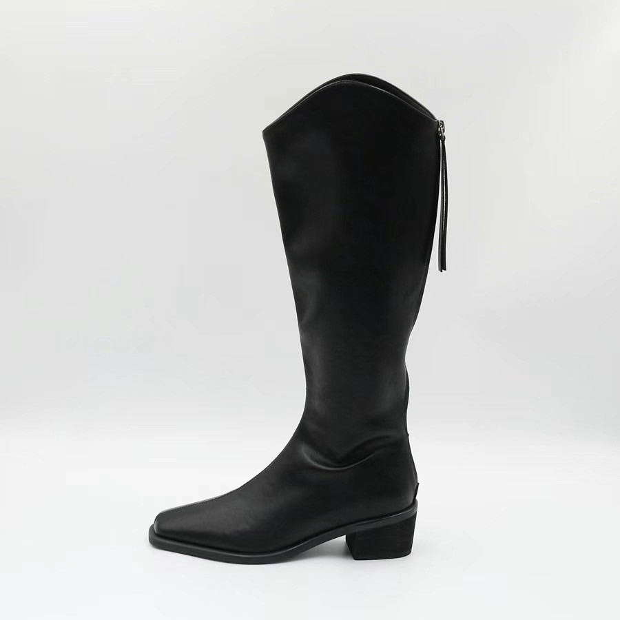 韓國PLA 小個短腿推薦V岔斜跟膝下長靴-細節圖6